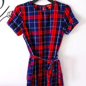 T-Shirt Style Plaid Dress